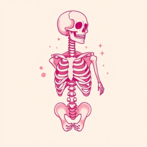 Pink Skeleton Tattoo