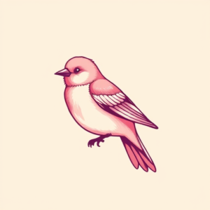 Pink Sparrow Tattoo