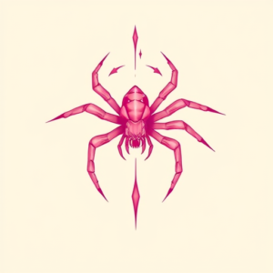 Pink Spider Tattoo