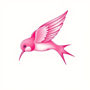 Pink Swallow Tattoo