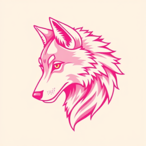 Pink Wolf Tattoo