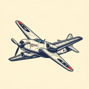 Pixel Art Airplane Tattoo
