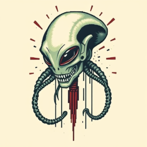 Pixel Art Alien Tattoo