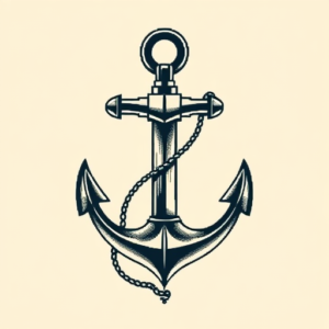 Pixel Art Anchor Tattoo