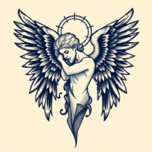 Pixel Art Angel Tattoo