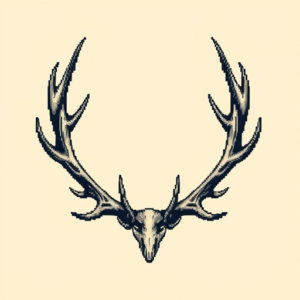 Pixel Art Antler Tattoo