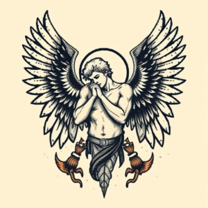 Pixel Art Archangel Tattoo