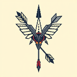 Pixel Art Arrowhead Tattoo