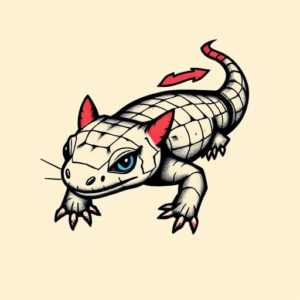 Pixel Art Axolotl Tattoo