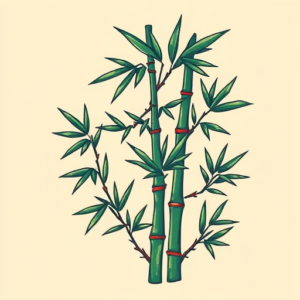 Pixel Art Bamboo Tattoo