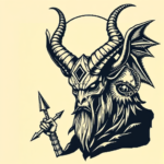 Pixel Art Baphomet Tattoo