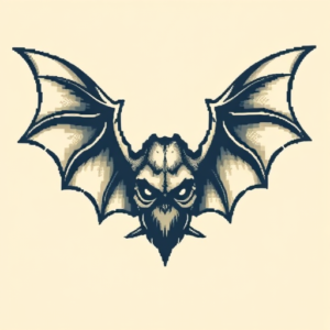 Pixel Art Bat Tattoo