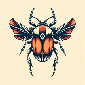Pixel Art Beetle Tattoo