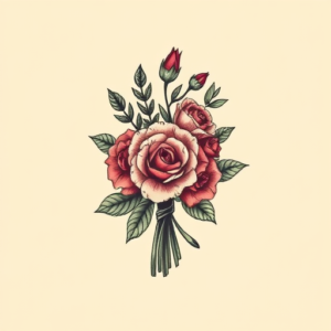 Pixel Art Bouquet Tattoo