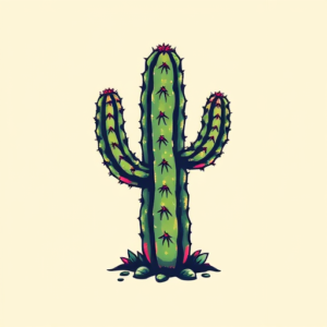 Pixel Art Cactus Tattoo