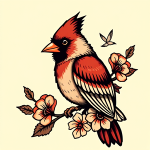 Pixel Art Cardinal Tattoo