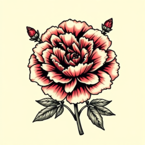 Pixel Art Carnation Tattoo