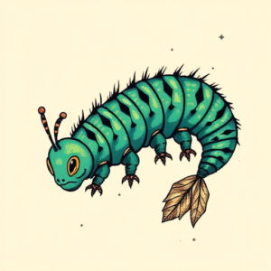 Pixel Art Caterpillar Tattoo