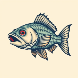 Pixel Art Catfish Tattoo