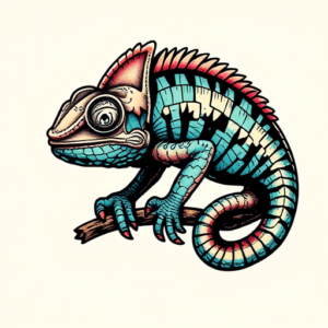 Pixel Art Chameleon Tattoo