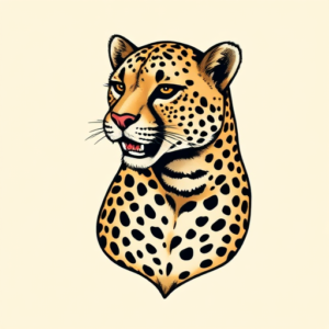 Pixel Art Cheetah Tattoo