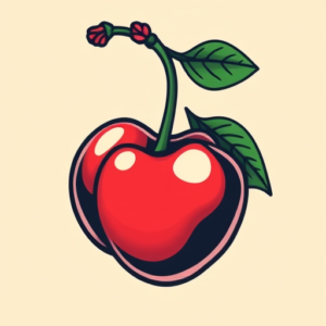 Pixel Art Cherry Tattoo
