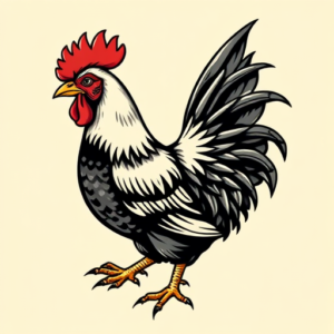 Pixel Art Chicken Tattoo