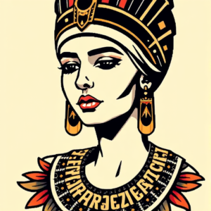 Pixel Art Cleopatra Tattoo