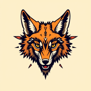 Pixel Art Coyote Tattoo