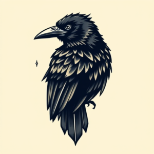 Pixel Art Crow Tattoo