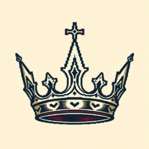 Pixel Art Crown Tattoo