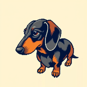 Pixel Art Dachshund Tattoo
