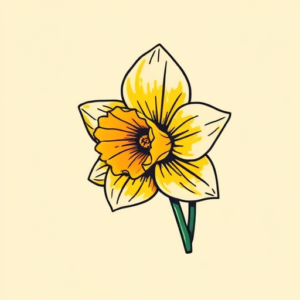 Pixel Art Daffodil Tattoo
