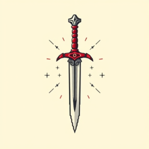 Pixel Art Dagger Tattoo