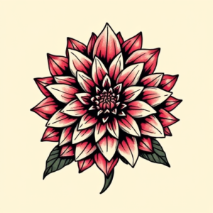 Pixel Art Dahlia Tattoo