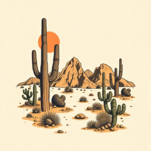 Pixel Art Desert Tattoo