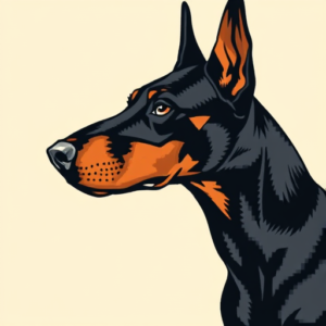 Pixel Art Doberman Tattoo