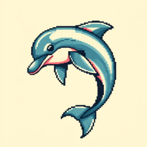 Pixel Art Dolphin Tattoo