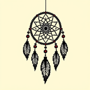Pixel Art Dreamcatcher Tattoo