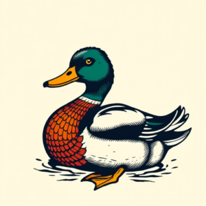 Pixel Art Duck Tattoo