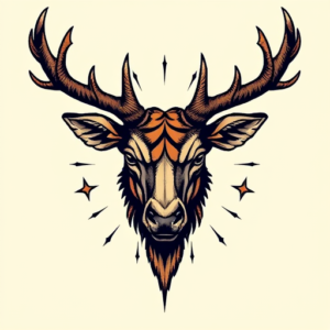 Pixel Art Elk Tattoo