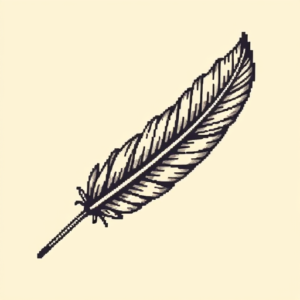 Pixel Art Feather Tattoo