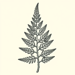 Pixel Art Fern Tattoo