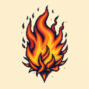 Pixel Art Fire Tattoo