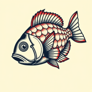 Pixel Art Fish Tattoo
