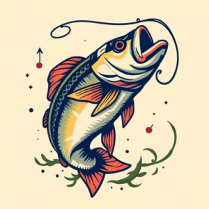 Pixel Art Fishing Tattoo