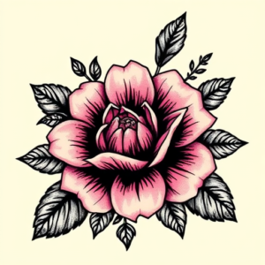 Pixel Art Floral Tattoo