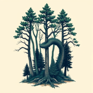 Pixel Art Forest Tattoo