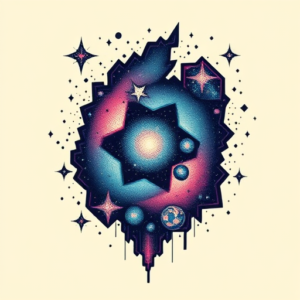 Pixel Art Galaxy Tattoo