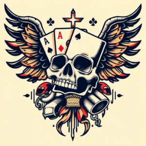 Pixel Art Gambling Tattoo